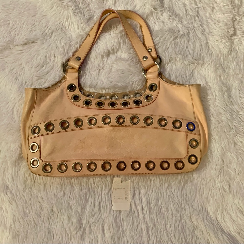 Moschino pinkish-tan Shoulder Bag with Gold Accents